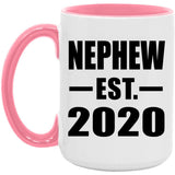 Nephew Established EST. 2020 - 15oz Accent Mug Pink