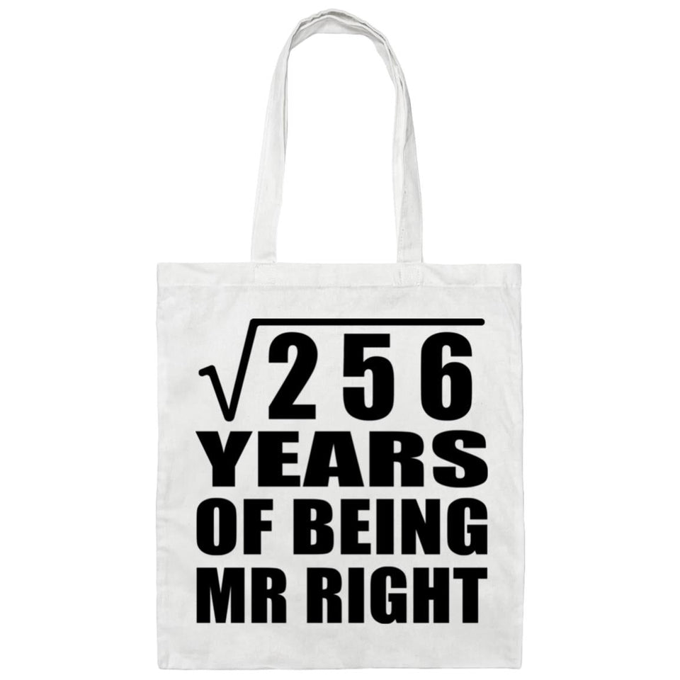 16th Anniversary Square Root of 256 Years of Being Mr Right - Tote Bag White