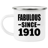 114th Birthday Fabulous Since 1910 - 12oz Camping Mug