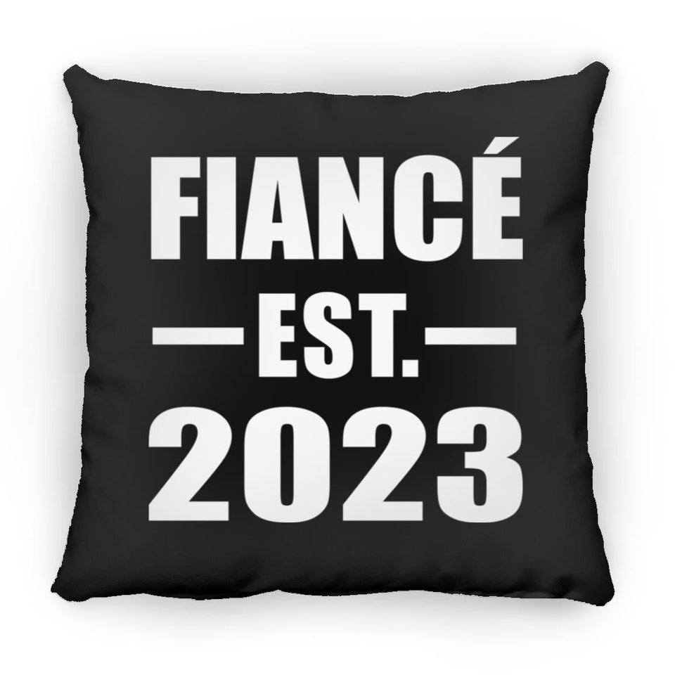 Fiance Established EST. 2023 - Throw Pillow Black