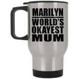 Marilyn World's Okayest Mum - Silver Travel Mug