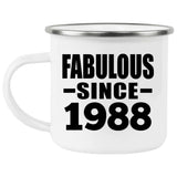 36th Birthday Fabulous Since 1988 - 12oz Camping Mug