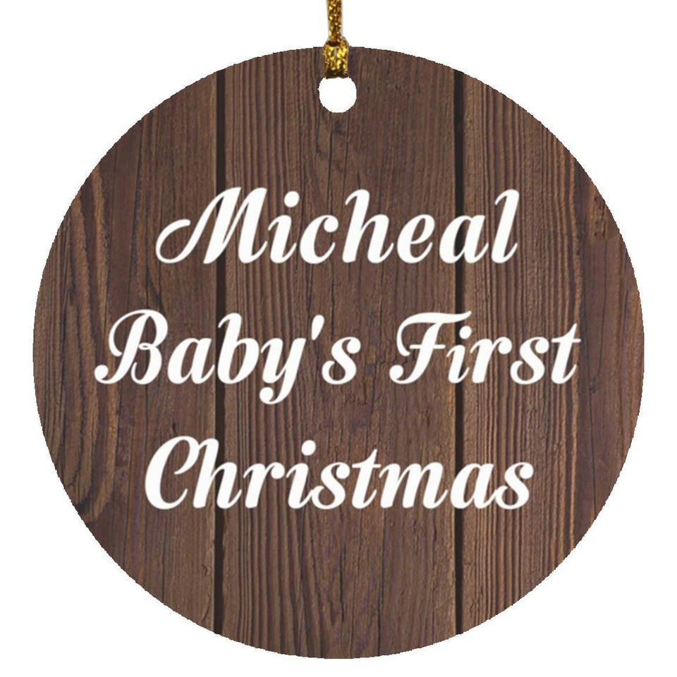 Micheal Baby's First Christmas - Circle Ornament D