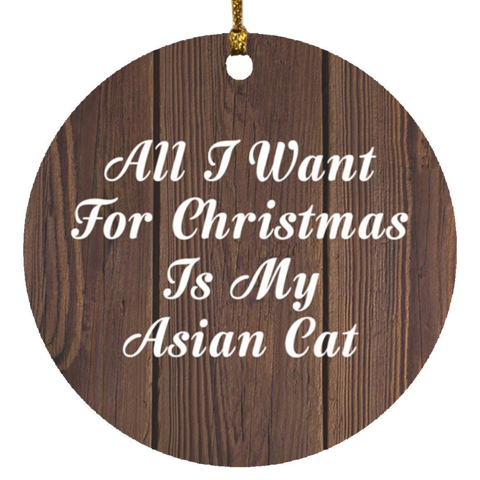 All I Want For Christmas Is My Asian Cat - Circle Ornament D