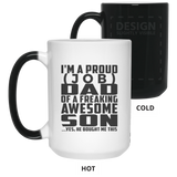 Personalized Gift, Proud [Job] Dad Of Awesome Son - 11 15 Oz Color Changing Mug