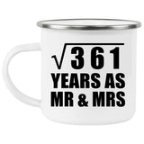 19th Anniversary Square Root of 361 Years As Mr & Mrs - 12oz Camping Mug