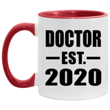 Doctor Established EST. 2020 - 11oz Accent Mug Red