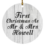First Christmas As Mr & Mrs Howell - Circle Ornament F