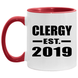 Clergy Established EST. 2019 - 11oz Accent Mug Red