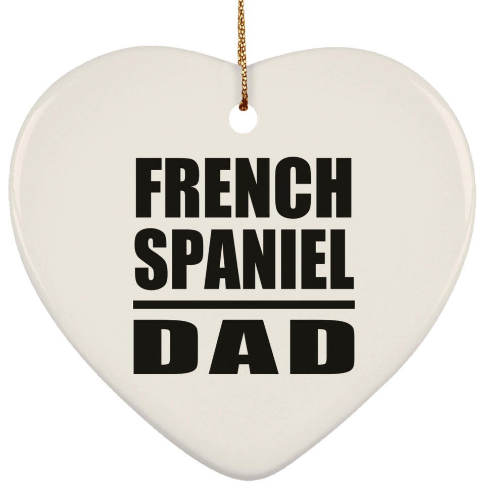 French Spaniel Dad - Heart Ornament