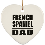 French Spaniel Dad - Heart Ornament