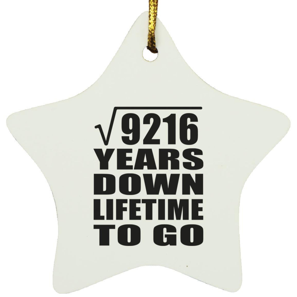 96th Anniversary Square Root of 9216 Years Lifetime To Go - Star Ornament