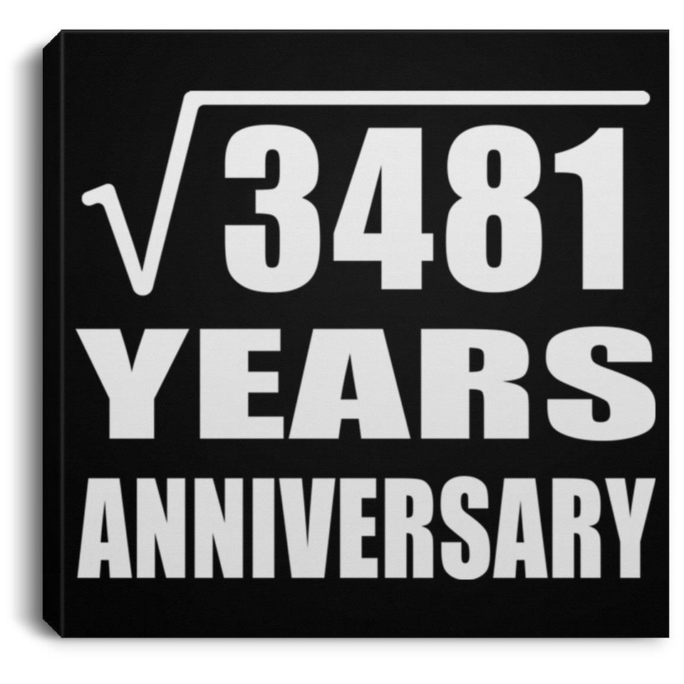 59th Anniversary Square Root of 3481 Years Anniversary - Canvas Square