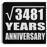 59th Anniversary Square Root of 3481 Years Anniversary - Canvas Square
