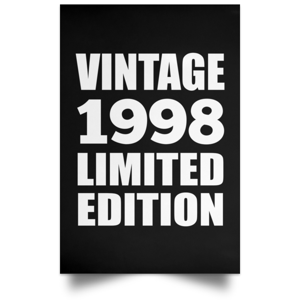 26th Birthday Vintage 1998 Limited Edition - Poster Portrait