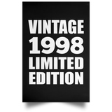 26th Birthday Vintage 1998 Limited Edition - Poster Portrait