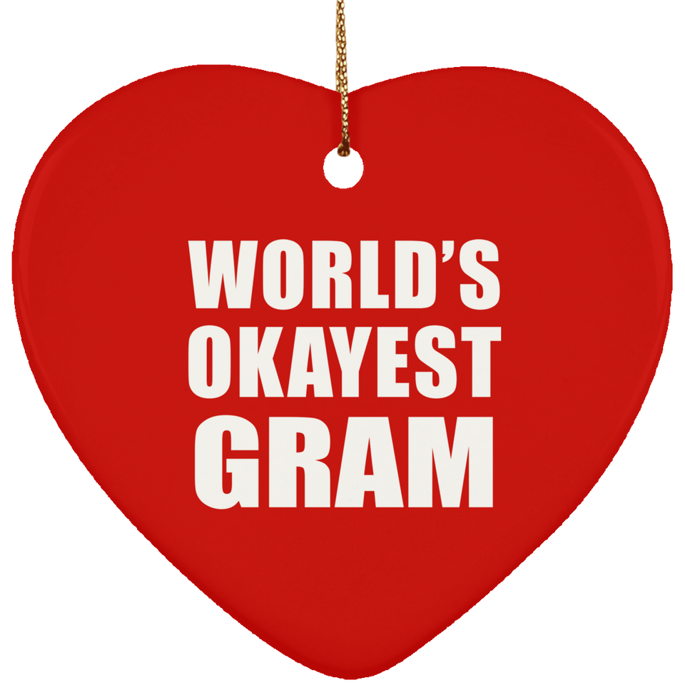 World's Okayest Gram - Heart Ornament