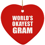 World's Okayest Gram - Heart Ornament