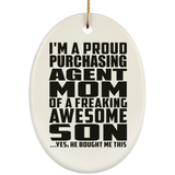 Proud Purchasing Agent Mom Of Awesome Son - Oval Ornament
