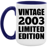 21st Birthday Vintage 2003 Limited Edition - 15oz Accent Mug Purple