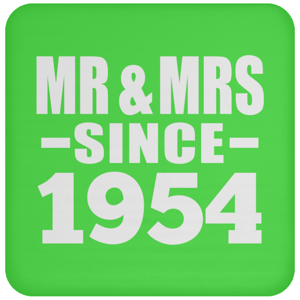 70th Anniversary Mr & Mrs Since 1954 - Drink Coaster