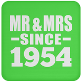 70th Anniversary Mr & Mrs Since 1954 - Drink Coaster