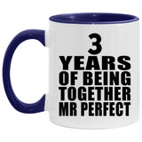 3rd Anniversary 3 Years Of Being Mr Perfect - 11oz Accent Mug Purple