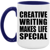 Creative Writing Makes Life Special - 15oz Accent Mug Purple