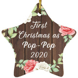 First Christmas As Pop Pop 2020 - Star Ornament A