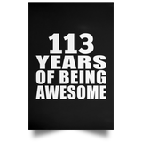 113th Birthday 113 Years Of Being Awesome - Poster Portrait