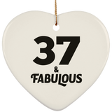 37th Birthday 37 & Fabulous - Heart Ornament