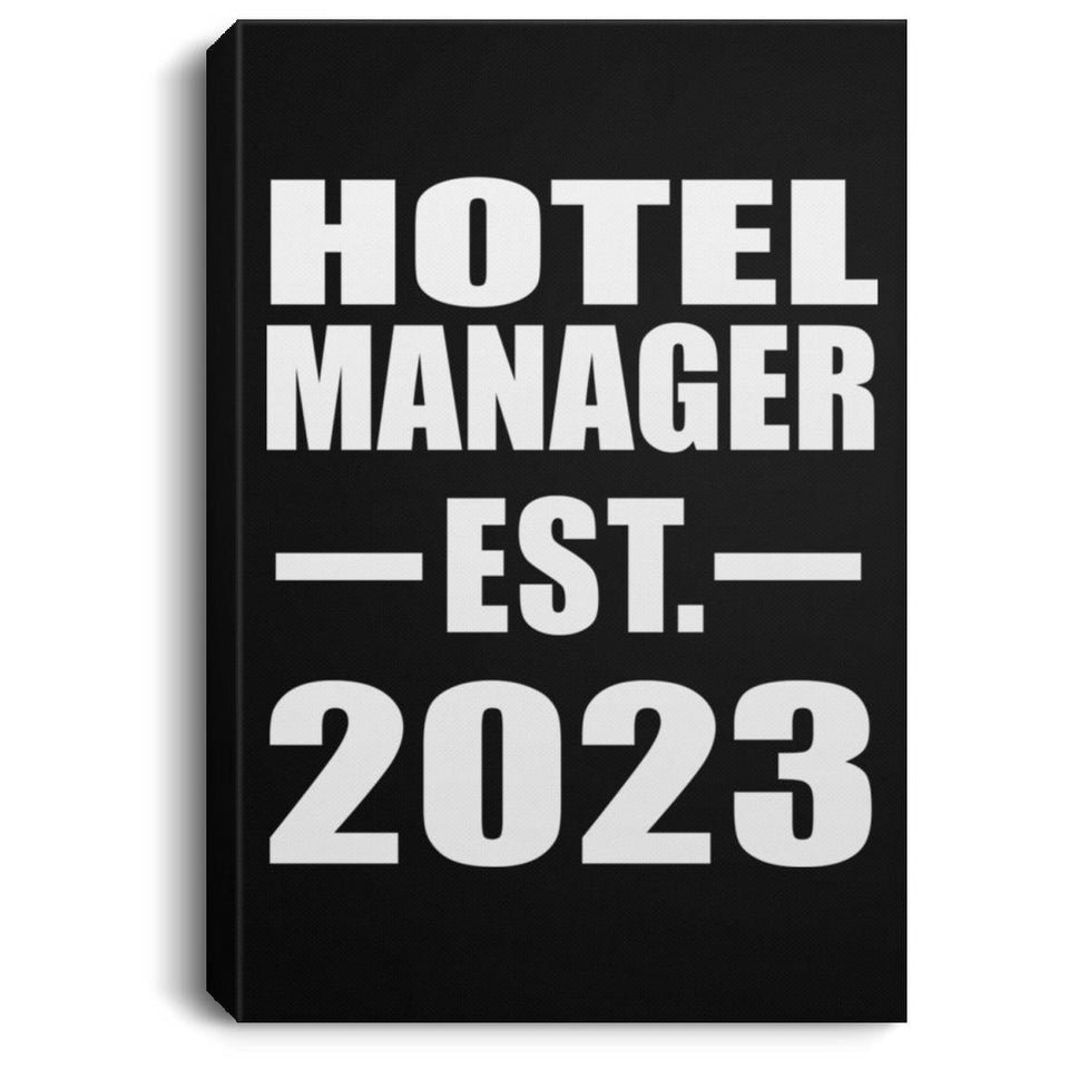 Hotel Manager Established EST. 2023 - Canvas Portrait