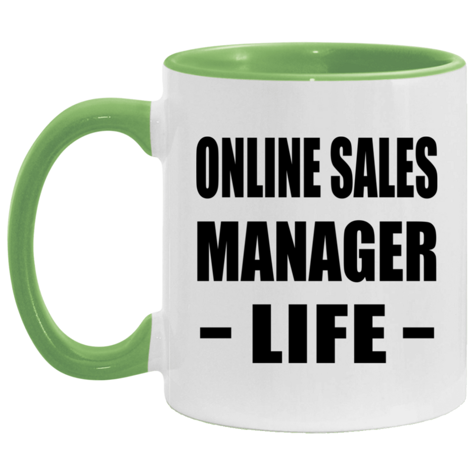 Online Sales Manager Life - 11oz Accent Mug Green