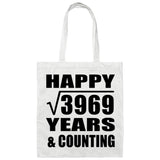 Happy 63rd Anniversary Square Root of 3969 Years & Counting - Tote Bag White