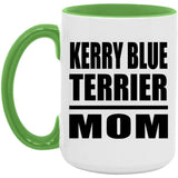 Kerry Blue Terrier Mom - 15oz Accent Mug Green