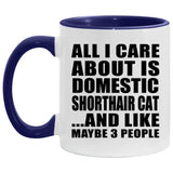 All I Care About Is Domestic Shorthair Cat - 11oz Accent Mug Purple