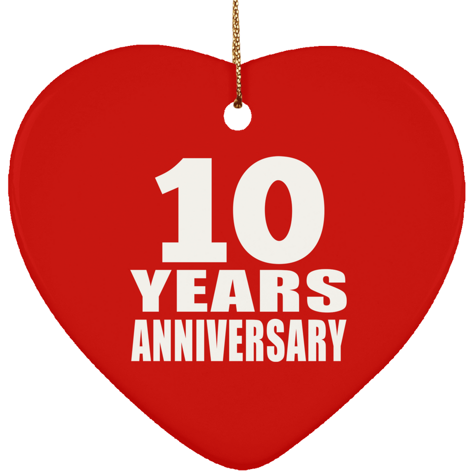 10th Anniversary 10 Years - Heart Ornament