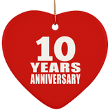 10th Anniversary 10 Years - Heart Ornament