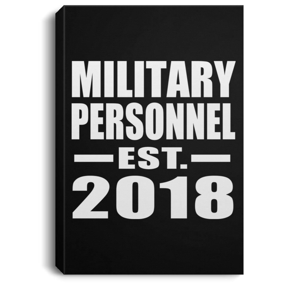 Military Personnel Established EST. 2018 - Canvas Portrait