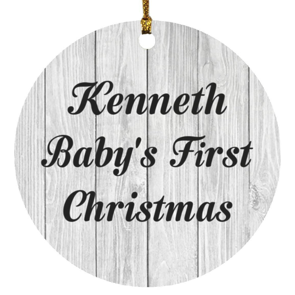 Kenneth Baby's First Christmas - Circle Ornament F