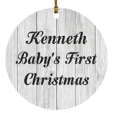 Kenneth Baby's First Christmas - Circle Ornament F