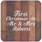 First Christmas As Mr & Mrs Roberts - Drink Coaster E