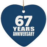 67th Anniversary 67 Years - Heart Ornament