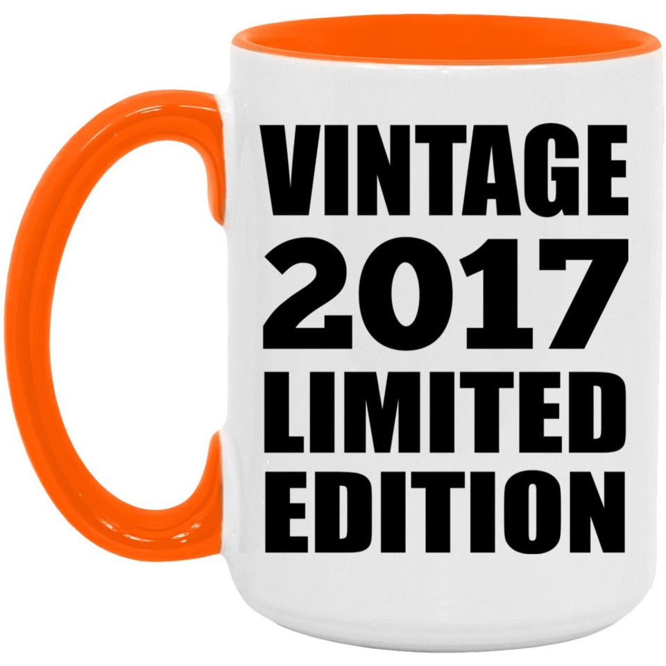 7th Birthday Vintage 2017 Limited Edition - 15oz Accent Mug Orange