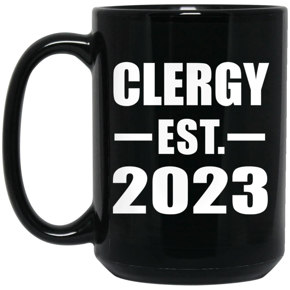 Clergy Established EST. 2023 - 15oz Coffee Mug Black