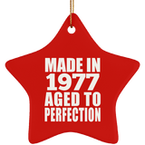 47th Birthday Made In 1977 Aged to Perfection - Star Ornament
