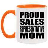 Proud Sales Representative Mom - 11oz Accent Mug Orange