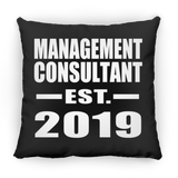 Management Consultant Established EST. 2019 - Throw Pillow Black