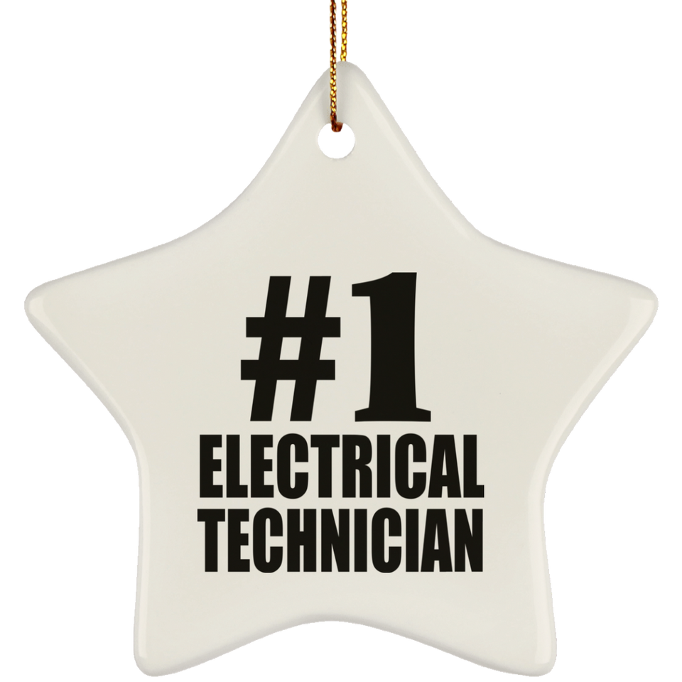 Number One #1 Electrical Technician - Star Ornament