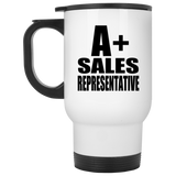 A+ Sales Representative - White Travel Mug